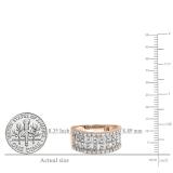 0.98 Carat (ctw) 10K Rose Gold Round & Baguette Cut Diamond Ladies Anniversary Wedding Band 1 CT