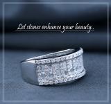0.98 Carat (ctw) 10K White Gold Round & Baguette Cut Diamond Ladies Anniversary Wedding Band 1 CT
