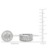 0.98 Carat (ctw) 10K White Gold Round & Baguette Cut Diamond Ladies Anniversary Wedding Band 1 CT
