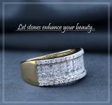 0.98 Carat (ctw) 10K Yellow Gold Round & Baguette Cut Diamond Ladies Anniversary Wedding Band 1 CT