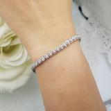 1.00 Carat (ctw) Sterling Silver Round Cut White Diamond Ladies Tennis Bracelet 1 CT