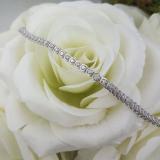 1.00 Carat (ctw) Sterling Silver Round Cut White Diamond Ladies Tennis Bracelet 1 CT