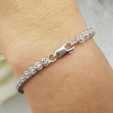 1.00 Carat (ctw) Sterling Silver Round Cut White Diamond Ladies Tennis Bracelet 1 CT