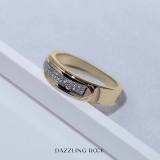 0.10 Carat (ctw) 10K Yellow Gold Round White Diamond Men's Micro Pave Wedding Band 1/10 CT