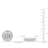0.10 Carat (ctw) 18K White Gold Round White Diamond Men's Micro Pave Wedding Band 1/10 CT
