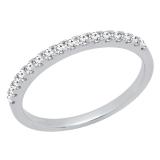 0.25 Carat (ctw) 10K White Gold Round White Diamond Ladies Wedding Stackable Band 1/4 CT