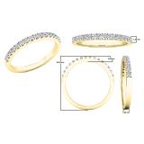 0.25 Carat (ctw) 10K Yellow Gold Round White Diamond Ladies Wedding Stackable Band 1/4 CT