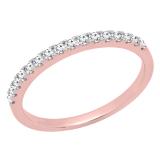 0.25 Carat (ctw) 14K Rose Gold Round White Diamond Ladies Wedding Stackable Band 1/4 CT