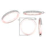 0.25 Carat (ctw) 14K Rose Gold Round White Diamond Ladies Wedding Stackable Band 1/4 CT