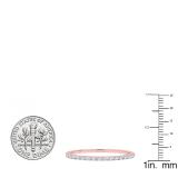 0.25 Carat (ctw) 14K Rose Gold Round White Diamond Ladies Wedding Stackable Band 1/4 CT