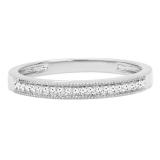 0.10 Carat (ctw) 14K White Gold Round White Diamond Ladies Stackable Wedding Band 1/10 CT