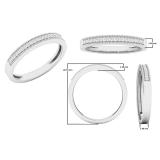 0.10 Carat (ctw) 14K White Gold Round White Diamond Ladies Stackable Wedding Band 1/10 CT