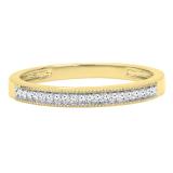 0.10 Carat (ctw) 14K Yellow Gold Round White Diamond Ladies Stackable Wedding Band 1/10 CT