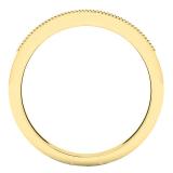 0.10 Carat (ctw) 14K Yellow Gold Round White Diamond Ladies Stackable Wedding Band 1/10 CT