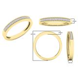 0.10 Carat (ctw) 14K Yellow Gold Round White Diamond Ladies Stackable Wedding Band 1/10 CT