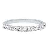 0.50 Carat (ctw) 10K White Gold Round White Diamond Wedding Anniversary Stackable Band 1/2 CT