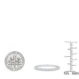 0.50 Carat (ctw) 10K White Gold Round White Diamond Wedding Anniversary Stackable Band 1/2 CT