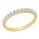 0.50 Carat (ctw) 14K Yellow Gold Round White Diamond Wedding Anniversary Stackable Band 1/2 CT