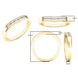 0.10 Carat (ctw) 10K Yellow Gold Round White Diamond Ladies Vintage Wedding Stackable Band 1/10 CT