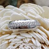 0.20 Carat (ctw) 10K White Gold Round Cut White Diamond Men's Anniversary Wedding Band 1/5 CT