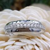 0.20 Carat (ctw) 10K White Gold Round Cut White Diamond Men's Anniversary Wedding Band 1/5 CT