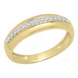 0.20 Carat (ctw) 10K Yellow Gold Round Cut White Diamond Men's Anniversary Wedding Band 1/5 CT