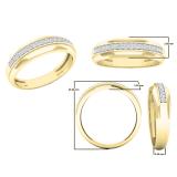0.20 Carat (ctw) 10K Yellow Gold Round Cut White Diamond Men's Anniversary Wedding Band 1/5 CT