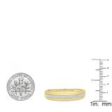 0.20 Carat (ctw) 10K Yellow Gold Round Cut White Diamond Men's Anniversary Wedding Band 1/5 CT