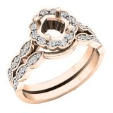 0.30 Carat (ctw) 10K Rose Gold Round Diamond Ladies Semi Mount Ring Set 1/3 CT (No Center Stone)