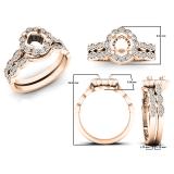 0.30 Carat (ctw) 10K Rose Gold Round Diamond Ladies Semi Mount Ring Set 1/3 CT (No Center Stone)