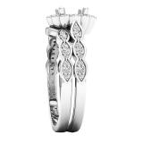 0.30 Carat (ctw) 18K White Gold Round Diamond Ladies Semi Mount Ring Set 1/3 CT (No Center Stone)