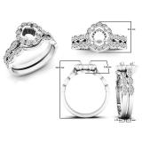 0.30 Carat (ctw) 18K White Gold Round Diamond Ladies Semi Mount Ring Set 1/3 CT (No Center Stone)