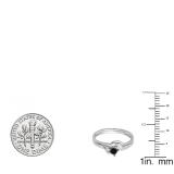 1.03 Carat (ctw) 10K White Gold Princess & Baguette Cut Black & White Diamond Bridal Set 1 CT