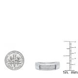 0.20 Carat (ctw) Sterling Silver Round White Diamond Men's Hip Hop Wedding Band 1/4 CT