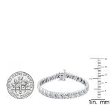 0.25 Carat (ctw) Sterling Silver Round White Diamond Ladies Rope Style Tennis Link Bracelet 1/4 CT