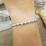 0.25 Carat (ctw) Sterling Silver Round White Diamond Ladies Rope Style Tennis Link Bracelet 1/4 CT