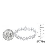 0.50 Carat (ctw) Sterling Silver Round White Diamond Ladies Tennis Link Bracelet 1/2 CT