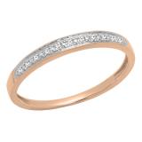 0.03 Carat (ctw) 10K Rose Gold Round White Diamond Ladies Anniversary Wedding Band