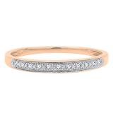 0.03 Carat (ctw) 10K Rose Gold Round White Diamond Ladies Anniversary Wedding Band
