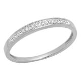 0.03 Carat (ctw) 10K White Gold Round White Diamond Ladies Anniversary Wedding Band