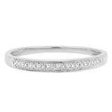 0.03 Carat (ctw) 10K White Gold Round White Diamond Ladies Anniversary Wedding Band
