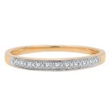 0.03 Carat (ctw) 10K Yellow Gold Round White Diamond Ladies Anniversary Wedding Band