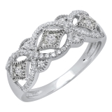 0.33 Carat (ctw) 10K White Gold Round Diamond Ladies Vintage Style Anniversary Wedding Band 1/3 CT