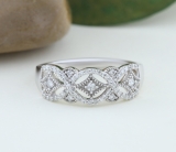 0.33 Carat (ctw) 10K White Gold Round Diamond Ladies Vintage Style Anniversary Wedding Band 1/3 CT