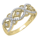 0.33 Carat (ctw) 10K Yellow Gold Round Diamond Ladies Vintage Style Anniversary Wedding Band 1/3 CT