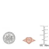 10K Rose Gold 7X6 MM Heart Cut Morganite & Round White Diamond Ladies Split Shank Engagement Ring