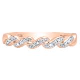 0.10 Carat (ctw) 10K Rose Gold Round White Diamond Ladies Wedding Stackable Band 1/10 CT
