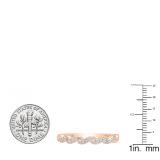 0.10 Carat (ctw) 10K Rose Gold Round White Diamond Ladies Wedding Stackable Band 1/10 CT