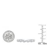 0.10 Carat (ctw) 10K White Gold Round White Diamond Ladies Wedding Stackable Band 1/10 CT