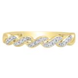 0.10 Carat (ctw) 10K Yellow Gold Round White Diamond Ladies Wedding Stackable Band 1/10 CT